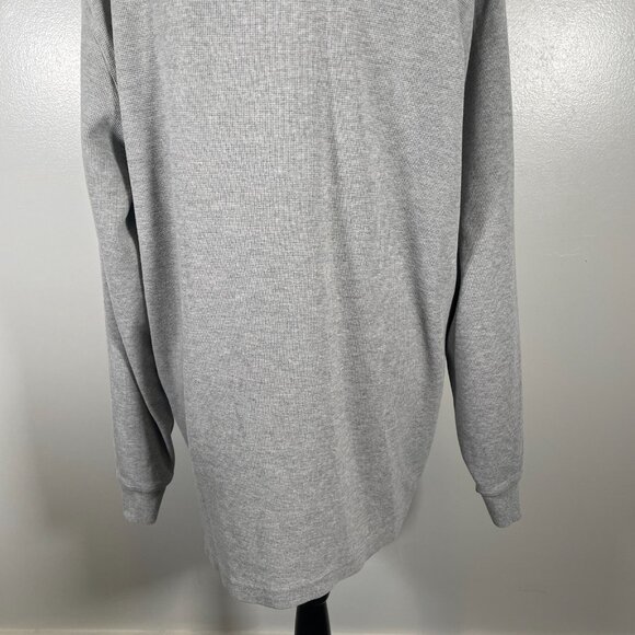 L.L. Bean Thermal Shirt Men's LT Gray Waffle Knit Traditional Fit Henley Neck - Picture 11 of 15